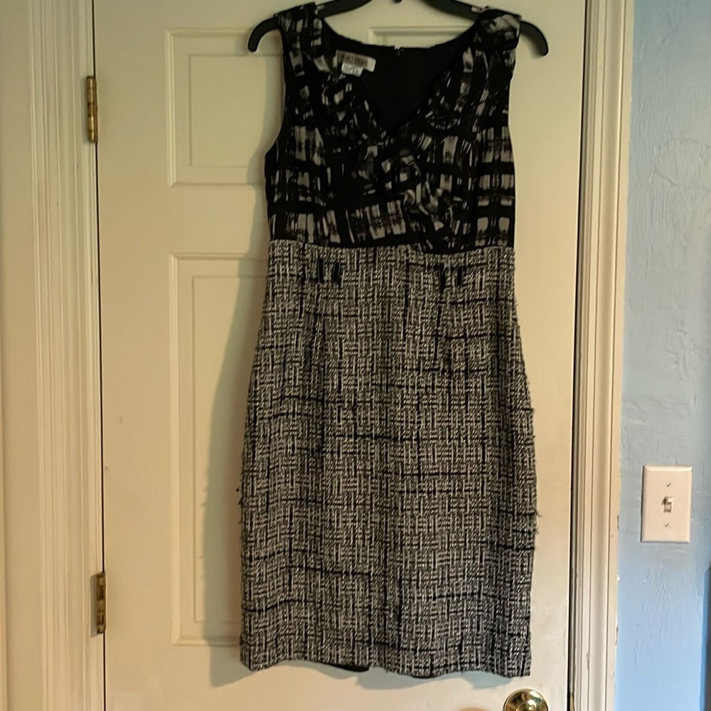 Kay Under funky tweed dress